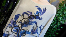 Load image into Gallery viewer, Alfani Silver Shimmer Filigree Sweater LG
