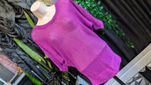 Load image into Gallery viewer, Takeout Purple Mesh Knit Sweater SM
