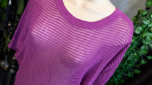 Load image into Gallery viewer, Takeout Purple Mesh Knit Sweater SM
