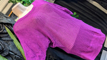 Load image into Gallery viewer, Takeout Purple Mesh Knit Sweater SM
