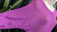 Load image into Gallery viewer, Takeout Purple Mesh Knit Sweater SM
