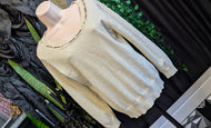 Ny Collection Ivory Pearl Collar Sweater SM