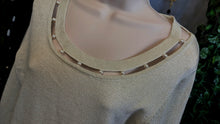 Load image into Gallery viewer, Ny Collection Ivory Pearl Collar Sweater SM
