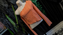 Load image into Gallery viewer, Shein Open Shoulder Coral Crop Top MD
