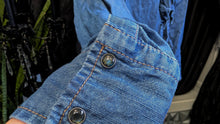 Load image into Gallery viewer, Express Ruffle Denim Button Blouse XS
