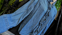 Load image into Gallery viewer, Express Ruffle Denim Button Blouse XS
