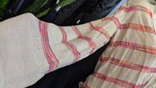 Load image into Gallery viewer, LOFT Pink &amp; Tan Collegiate Cardigan MD
