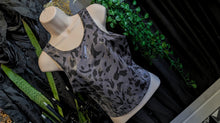 Load image into Gallery viewer, Cycle House "Powered by Marika" Black &amp; Grey Sport Bra Crop Top MD
