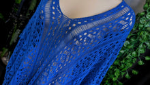 Load image into Gallery viewer, Blue Crochet Beach Cover Up O/S

