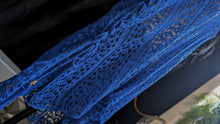 Load image into Gallery viewer, Blue Crochet Beach Cover Up O/S
