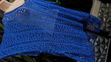 Load image into Gallery viewer, Blue Crochet Beach Cover Up O/S
