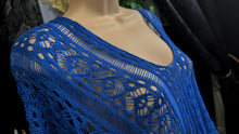 Load image into Gallery viewer, Blue Crochet Beach Cover Up O/S
