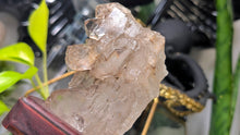Load image into Gallery viewer, 4" Elestial Celestial Smokey Quartz Cluster in Stand
