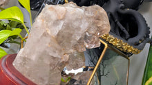 Load image into Gallery viewer, 4" Elestial Celestial Smokey Quartz Cluster in Stand
