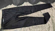 Load image into Gallery viewer, Dex Dark Denim Ribbed Moto Leggings LG
