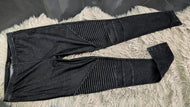 Dex Dark Denim Ribbed Moto Leggings LG