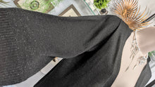 Load image into Gallery viewer, Ab Studio Black Shimmer Cardigan Sweater LG
