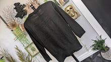 Load image into Gallery viewer, Ab Studio Black Shimmer Cardigan Sweater LG
