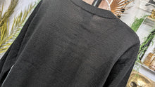 Load image into Gallery viewer, Ab Studio Black Shimmer Cardigan Sweater LG
