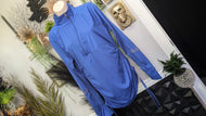 Kyodan Blue Rouched Fitness Top Jacket LG