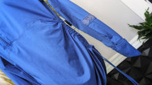 Load image into Gallery viewer, Kyodan Blue Rouched Fitness Top Jacket LG
