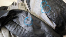 Load image into Gallery viewer, Miss London Faux Leather &amp; Wool Jacket LG *has 3 rips in arms*
