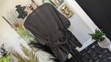Load image into Gallery viewer, Express Black Belted Cinched Blouse Top LG
