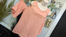 Load image into Gallery viewer, Charlotte Russe Coral Open Shoulder Tunic Top MD NWT
