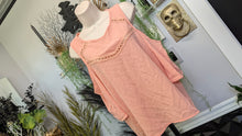 Load image into Gallery viewer, Charlotte Russe Coral Open Shoulder Tunic Top MD NWT
