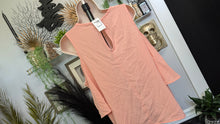 Load image into Gallery viewer, Charlotte Russe Coral Open Shoulder Tunic Top MD NWT
