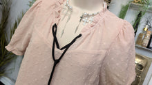 Load image into Gallery viewer, Monteau Los Angeles Dusty Rose Swiss Dot Blouse Top MD
