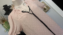Load image into Gallery viewer, Monteau Los Angeles Dusty Rose Swiss Dot Blouse Top MD
