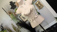 Bitter Sweet Champagne Satiny Corset Crop Top MD