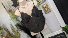 Load image into Gallery viewer, Princess Polly Black Lace Corset Crop Top sz8/MD
