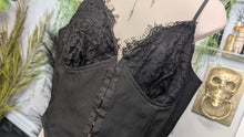 Load image into Gallery viewer, Princess Polly Black Lace Corset Crop Top sz8/MD
