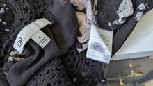 Load image into Gallery viewer, DR2 Black Floral Sheer Embroidery Blouse LG
