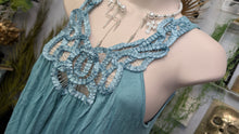 Load image into Gallery viewer, Kenar Teal Tufted Bead Tank Top  MD

