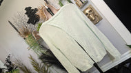 Shrinking Violet Mint Mesh Open Back Sweater LG
