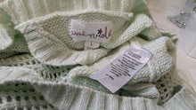 Load image into Gallery viewer, Shrinking Violet Mint Mesh Open Back Sweater LG
