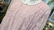 Load image into Gallery viewer, Cupio Dusty Rose Lace Poet Blouse Top LG
