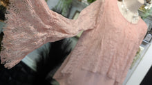 Load image into Gallery viewer, Cupio Dusty Rose Lace Poet Blouse Top LG
