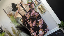 Load image into Gallery viewer, International Concepts Black Floral Open Shoulder Blouse Top LG
