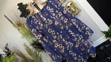 Load image into Gallery viewer, Lildy Floral Tie Sleeve Tunic Blouse Top LG-XL
