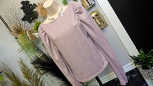Load image into Gallery viewer, Hudson Gray Lavender Shimmer Rouched Top SM
