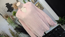 Load image into Gallery viewer, Rye Grass Pink Pleated Sheer Blouse MD

