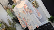 Load image into Gallery viewer, Lauren Conrad Sheer Farmhouse Floral Blouse LG
