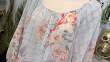 Load image into Gallery viewer, Lauren Conrad Sheer Farmhouse Floral Blouse LG
