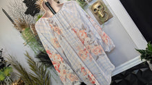 Load image into Gallery viewer, Lauren Conrad Sheer Farmhouse Floral Blouse LG
