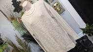 Pink Rose Waffle Side Slit Sweater MD