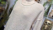 Load image into Gallery viewer, Pink Rose Waffle Side Slit Sweater MD
